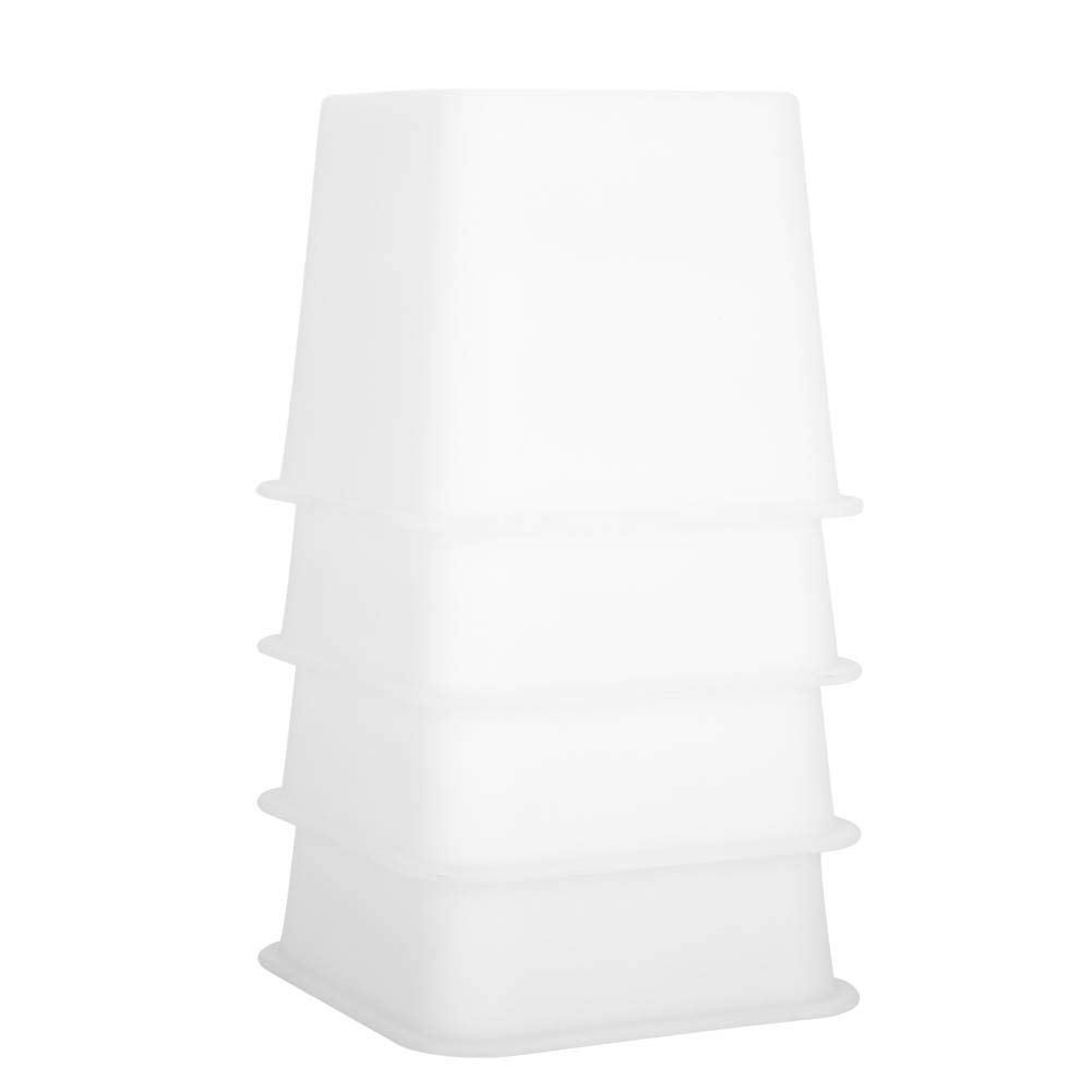 Ejoyous 4 Pieces 4 Inch (12 * 12 * 10cm) Bed Chair Sofa Riser Feet Lift Set, White Under Bed Storage Chair Bed Table Riser Furniture Risers, Stable Riser Feet Lift Set for Table Chair Bed