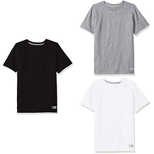Russell Athletic Big Boys' Essential Short Sleeve Tee, Black/Oxford/White, S