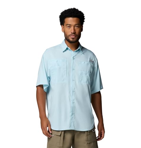Columbia Men's PFG Tamiami II Short Sleeve Fishing Shirt, Marine Light, 6X