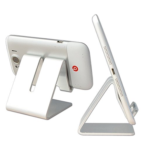 Desktop Cellphone Stands, OWIKAR Solid Aluminum Metal Charging Dock Mount Holder Stander Cradle Compatible Nintendo Switch Samsung Galaxy S7 Edge S6 Smartphones (Silver) - Thumbnail 2