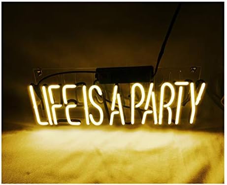 Life is A PARTYLIFE Neon Light Sign Shop Festival Hotel Home Room Party Beach Wall Decoration Artwork Sign15"x 5"