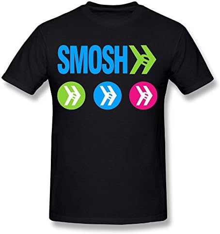 QUEENAS Men's Smosh Logo T-shirts Black XXL