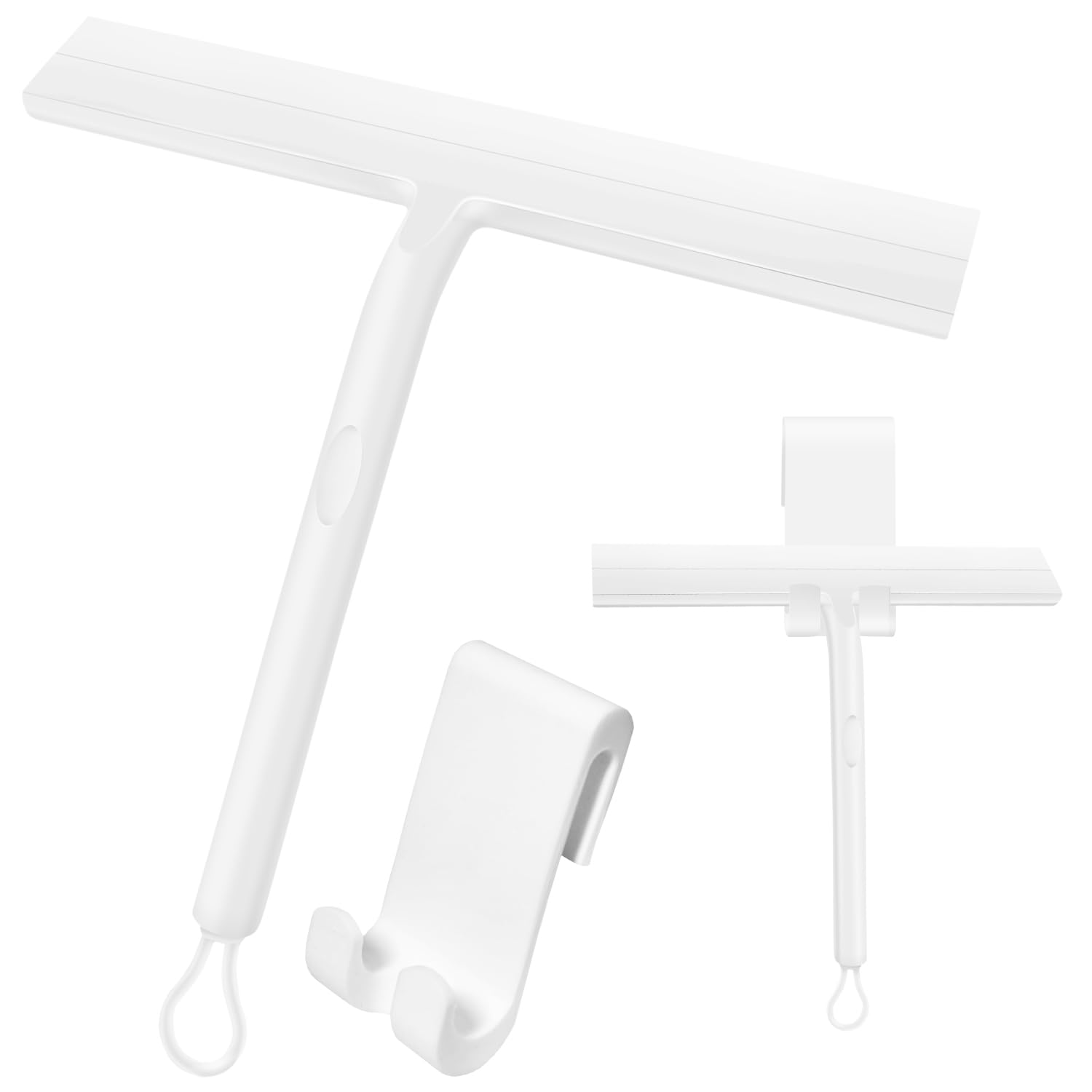 Lunriwis Shower Squeegee Silicone Window Wiper Squeegee Shower Cleaner With Silicone Hook for Bathroom Mirror Wipe Car Glass Door Window Cleaning