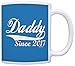 Father's Day Gifts for Dad Daddy Since 2017 New Dad Gift Coffee Mug Tea Cup Blue
