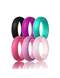 Anillo de bodas de silicona para mujer, individuales y en paquete de 6 unidades