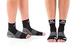 Plantar Fasciitis Sock - Support Ankle Compression Sleeve Socks - Reading Socks - Open-Toe Planter Sleeve Socks - 1 Pair Unisex Heel Pain Arch Support/Ankle Sock (Large, Black)