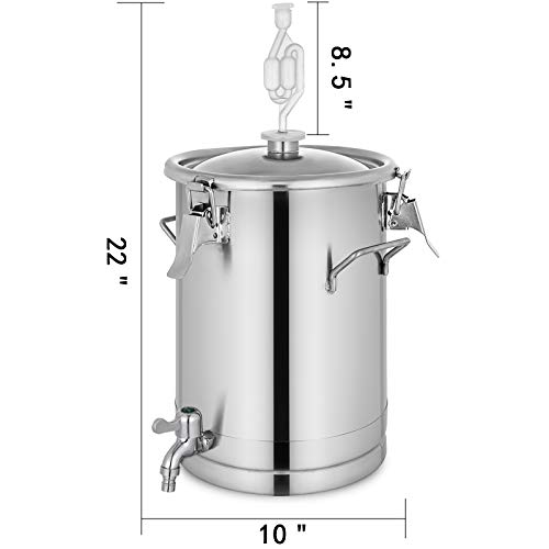 VBENLEM 4 Gallon Stainless Steel Bucket Fermenter Brew Fermenter