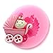 Longzang Baby Carriage Fondant Silicone Sugar Craft Mold, Mini, Pink