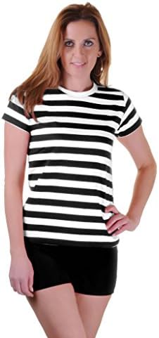 mafhh55 Unisex Men's Women Kids White Stripped Black Blue Red Short Sleeve Cotton Stripe Top T-Shirt