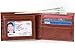 Alpine Swiss Men's Leather Wallet 2-In-1 Bi-Fold Flip Up Removable Card Case, Brown