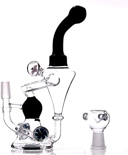 Recycler Dab Rig Bong Small Glass Bong Pipe with Cute Flower Ball 20cm