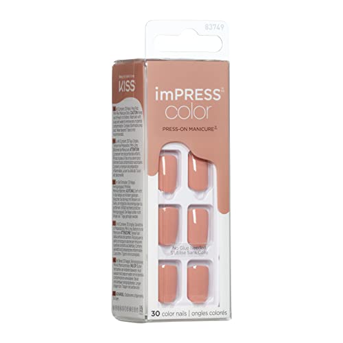 KISS imPRESS No Glue Mani Press On Nails, Color, 'Sandbox', Pink, Short Size, Squoval Shape, Includes 30 Nails, Prep Pad, Instructions Sheet, 1 Manicure Stick, 1 Mini File - Image 12