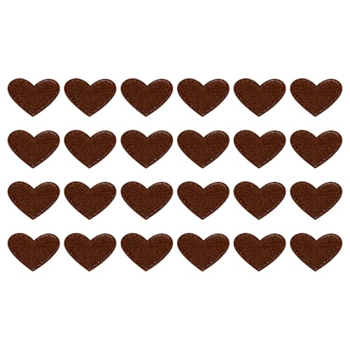 uxcell 24Pcs Iron on Heart Patches, Sew on Small Heart Embroidered Patches, Decorative Repair Patch Applique for DIY Crafts Backpacks Bags Hats Clothes, 25mm Coffee at Amazon