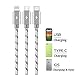 Nylon Braided Multi USB Charging Cable, ASICEN 2Pack 3-in-1 10FT/3m Micro USB Type C Charge Cord Data Sync Lightning to USB Cable for iPhone, iPad, iPod, Samsung,BlackBerry,Nexus,Google,LG,HTC (Gray)