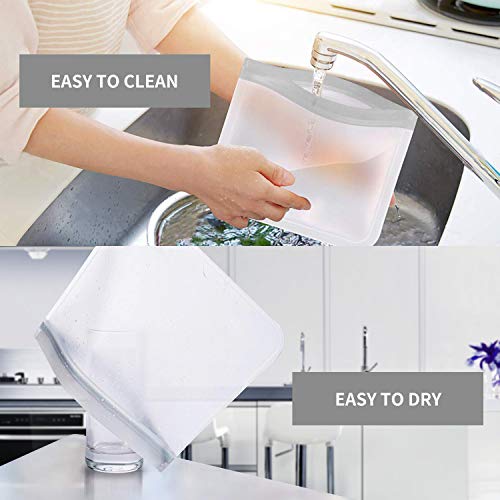 sherry Reusable Food Storage Bags,12 Pack Reusable Ziplock Bags Bread Box Set (6 Reusable Snack Bags 4 Sandwich Bags 2 Reusable Lunch Bags) - Thumbnail 2