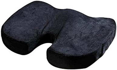 Memory Foam Office Chair and Car Seat Cushion, Orthopedic Design to Relieve Back, Sciatica and Tailbone Pain, Slip-Proof Grip (Black)