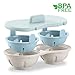 Microwave Egg Poacher BPA Free & Dishwasher Safe Dual Caves Poached Egg Maker Double Cups Egg Cooker Microwave Poached Egg Steamer Kitchen Gadget (Nordic Blue)