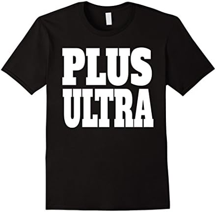 Mens PLUS ULTRA SHIRT - WHITE FONT Large Black
