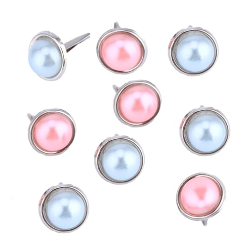 OHPHCALL 100pcs Paper Fasteners Mini Brads Pearl Pins Snaps for DIY Crafts Brads for Scrapbooking Random Color