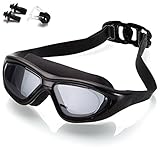 Naga Sports Diver Swimming Goggles - Anti Fog Anti Shatter Leakproof Waterproof with UV Protection for Men Women Youth Adults - Black