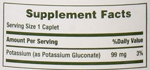 Nature's Bounty Potassium Gluconate 99mg, 100 Caplets (Pack of 3) - //medicalbooks.filipinodoctors.org