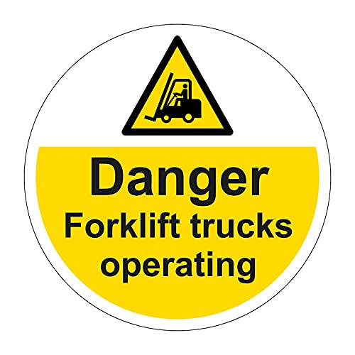 400mm Self-Adhesive Danger Forklift Trucks Operating Floor Sticker - Durable Anti-Slip Vinyl Safety Sign for Industrial Zones & Traffic Awareness, Easy Peel & Stick