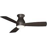 Fanimation Hugh 3 Blade Ceiling Fan 11.74 Inches Tall and 44 Inches Wide with Matte Greige Finish and Matte Greige Blades