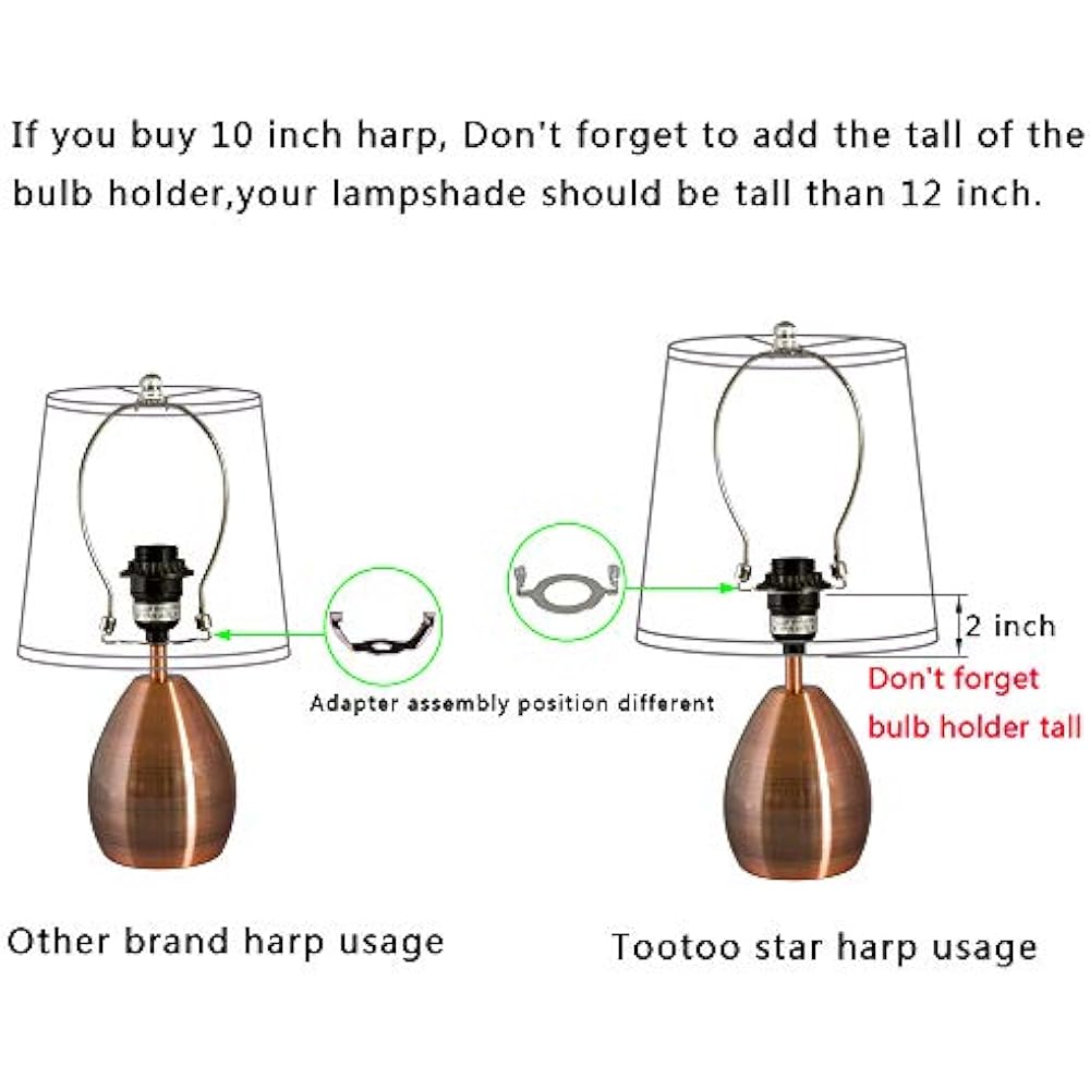 TooTooo Light Sockets Star Lamp Shade Harp Holder And E26 Base UNO