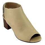 CityClassified IB69 Women's Stacked Block Heel Cutout Ankle Strap Bootie