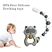 Baby Teething Toys BPA Free Silicone Teether Chew Egg with Pacifier Clip Cute and Effective Pain Relief Raccoo for Stylish Boy or Girl