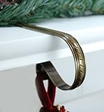 Haute Decor The Original MantleClip stocking holder with Rope Design, 4 Pack- Classic Antique Brass