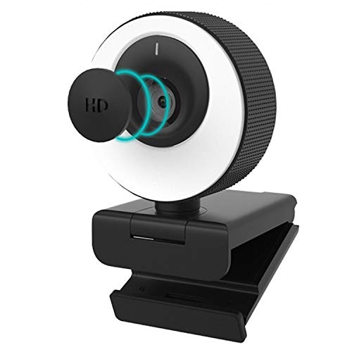 1080P 60FPS Webcam with Microphone, 2021 COSHIP Computer Camera with Ring Light, Privacy Cover, Advanced Auto-Focus…