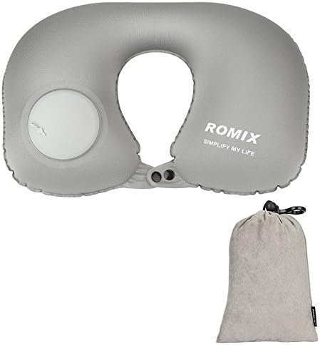 Inflatable Travel Neck Pillow Suitable for Airplane (Gray)