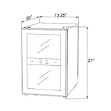 AKDY 12 Bottles Dual Zone Reversible Freestanding Thermoelectric Wine Cooler Cleear