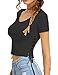 Haola Women's Summer Fashion Lace Up Side Crop Tops Short Tees Girls T Shirts