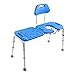 Platinum Health Bath Transfer Bench with Cutout Shower Seat, Deluxe All-Access Chair for Tub and Shower Transfers, Raised Toilet Seat for Seniors and Elderly, Adjustable Height, Includes Insert, Blue