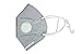 Jesspad Pollution Mask N95 Particulate Respirator Mask with Valve Filter Gray 10 pcs/pack