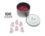 Butler in the Home Mermaid Shaped Paper Clips Great For Paper Clip Collectors or Office Gift - Comes in Round Tin with Lid and Gift Box (100 Count Pink)