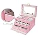 SONGMICS Jewelry Box, Girls Jewelry Organizer, Lockable Mirrored Storage Case, Pink UJBC116