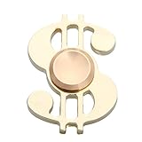 FIDGET DICE Fidget Hand Spinners EDC Spinner Toy Stress Reducer for Anxiety Focusing ADHD, Steel Ball Bearing, Dollar Sign (Gold 1)