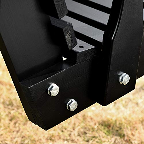 Outsunny 46" 2 Person Wooden Hanging Porch Swing Bench, Slatted Front