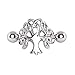 Tree of Life Cartilage with Spiral Leaf Ear Cuff Earring 316L Stainless Steel Size 16GA 1/2