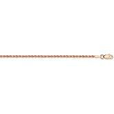 14k Rose Gold Solid Handmade Diamond-Cut Rope Chain Necklace Bracelet or Anklet