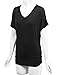 Made By Johnny MBJ WT1037 V Neck Short Sleeve Dolman Top with Side Shirring XXXL Black