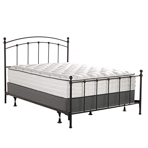 Leggett & Platt Sanford Complete Metal Bed and Steel Support Frame with Castings and Round Finial Posts, Matte Black Finish, Queen - Thumbnail 6