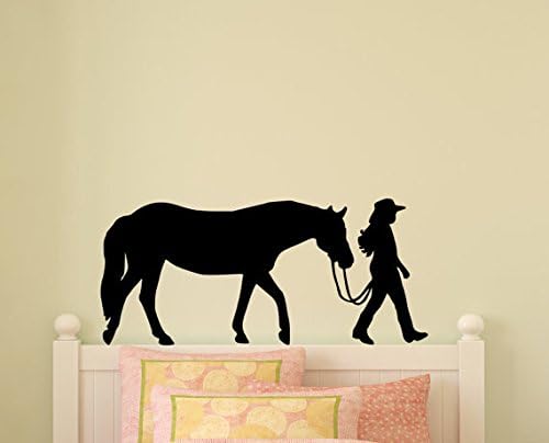 Horse Decal Pony Horse Wall Sticker Horse Rider Western Teen Girls Bedroom Decor Childs Room Baby Nursery Wall Design Mustang (12 X 27 inches)