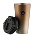 SEPT MIRACLE Coffee Travel Mug with Handle Coffee Mug, Pilsner Beer Glass, Iced Tea or Water Cup, Leakproof Double Walled Vacuum Insulated Stainless Steel with BPA Free[500ml] (gold mug)