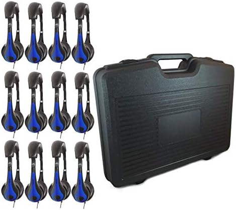 AVID Classroom Pack - 12 AE-35 Headphones Blue in Storage Case