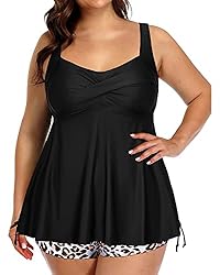 Aqua Eve Women Plus Size Tankini Swimsuit Two Piece