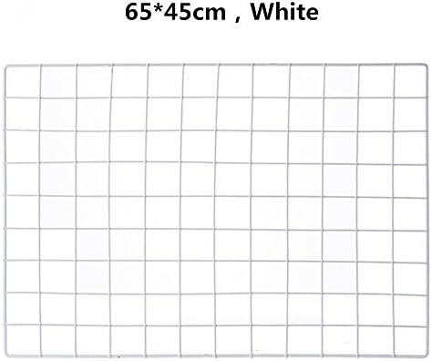DIY Iron Grid Panel photo wall Multifunction Metal Mesh Wall Decor/hanging Photo Wall/Wall Art Display &amp; Organizer （60x45cm,Black） (White)